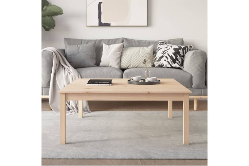 beBasic Sohvapöytä 100x100x40 cm täysi mänty - Ruskea - Huonekalut - Pöytä & ruokailuryhmä - Apupöytä & sivupöytä - Lamppupöytä