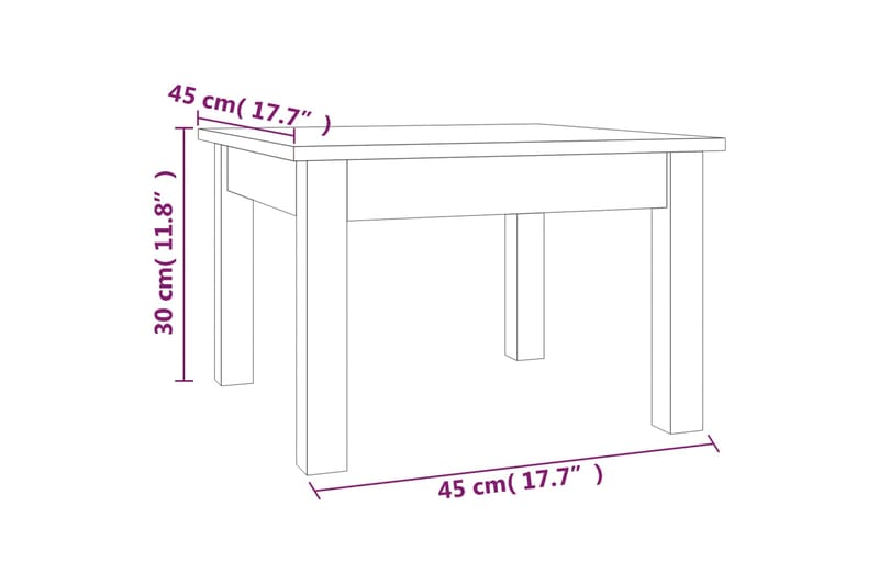 beBasic Sohvapöytä 45x45x30 cm täysi mänty - Ruskea - Huonekalut - Pöytä & ruokailuryhmä - Apupöytä & sivupöytä - Lamppupöytä