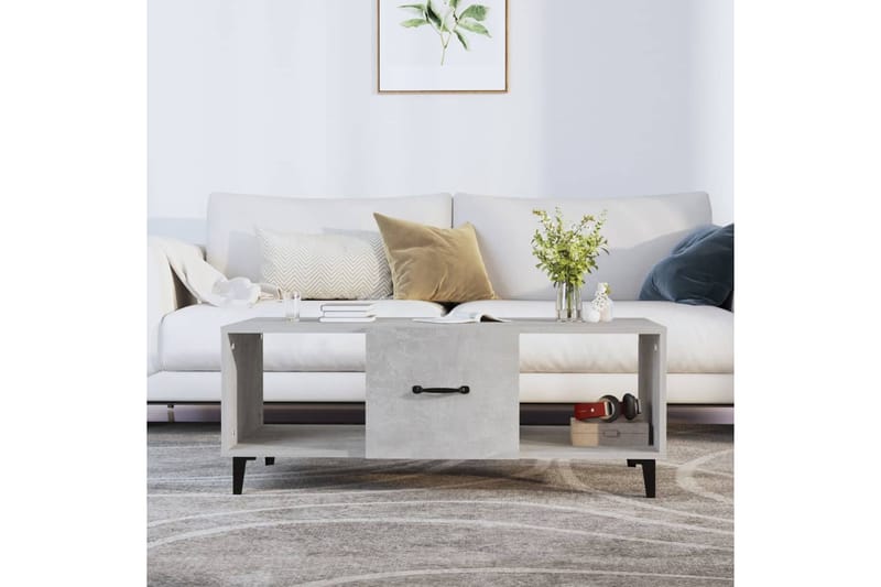 beBasic Sohvapöytä betoninharmaa 102x50x40 cm tekninen puu - Harmaa - Huonekalut - Pöytä & ruokailuryhmä - Apupöytä & sivupöytä - Lamppupöytä