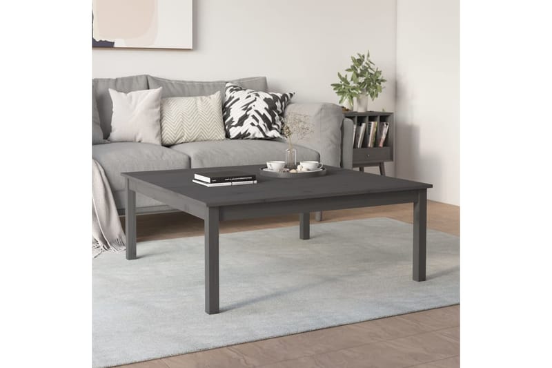 beBasic Sohvapöytä harmaa 100x100x40 cm täysi mänty - Harmaa - Huonekalut - Pöytä & ruokailuryhmä - Apupöytä & sivupöytä - Lamppupöytä