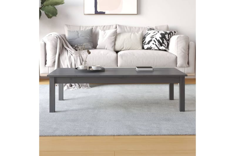 beBasic Sohvapöytä harmaa 110x50x30 cm täysi mänty - Harmaa - Huonekalut - Pöytä & ruokailuryhmä - Apupöytä & sivupöytä - Lamppupöytä