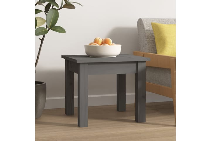 beBasic Sohvapöytä harmaa 35x35x30 cm täysi mänty - Harmaa - Lamppupöytä - Tarjotinpöytä & pikkupöytä