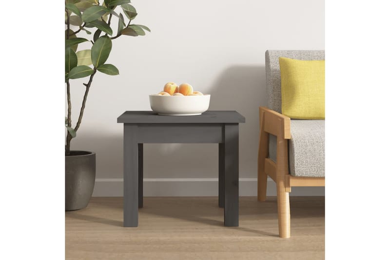 beBasic Sohvapöytä harmaa 35x35x30 cm täysi mänty - Harmaa - Huonekalut - Pöytä & ruokailuryhmä - Apupöytä & sivupöytä - Lamppupöytä