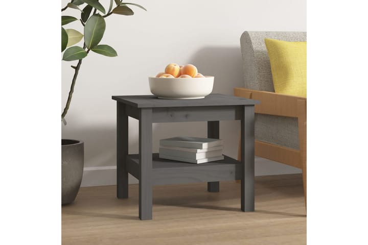 beBasic Sohvapöytä harmaa 45x45x40 cm täysi mänty - Harmaa - Lamppupöytä - Tarjotinpöytä & pikkupöytä
