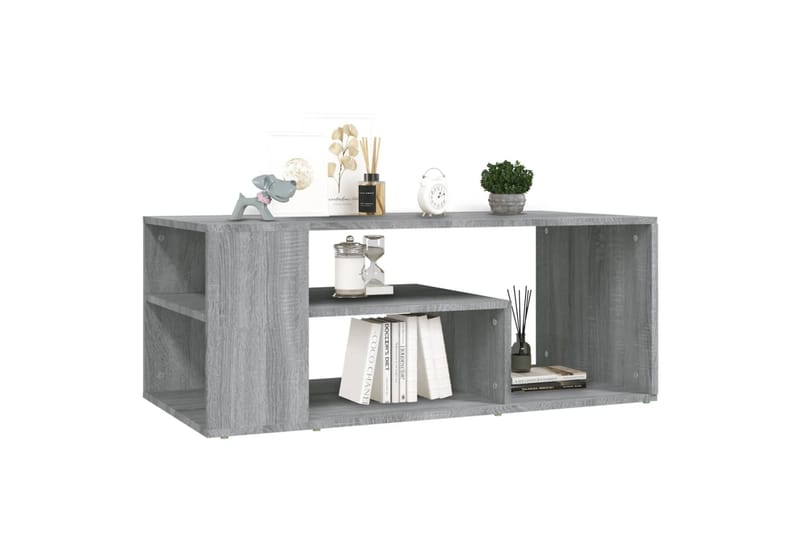 beBasic Sohvapöytä harmaa Sonoma 100x50x40 cm tekninen puu - Harmaa - Huonekalut - Pöytä & ruokailuryhmä - Apupöytä & sivupöytä - Lamppupöytä