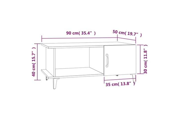 beBasic Sohvapöytä harmaa Sonoma 90x50x40 cm tekninen puu - Harmaa - Lamppupöytä - Tarjotinpöytä & pikkupöytä