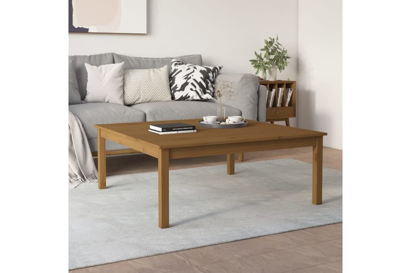 beBasic Sohvapöytä hunajanruskea 100x100x40 cm täysi mänty - Ruskea - Huonekalut - Pöytä & ruokailuryhmä - Apupöytä & sivupöytä - Lamppupöytä