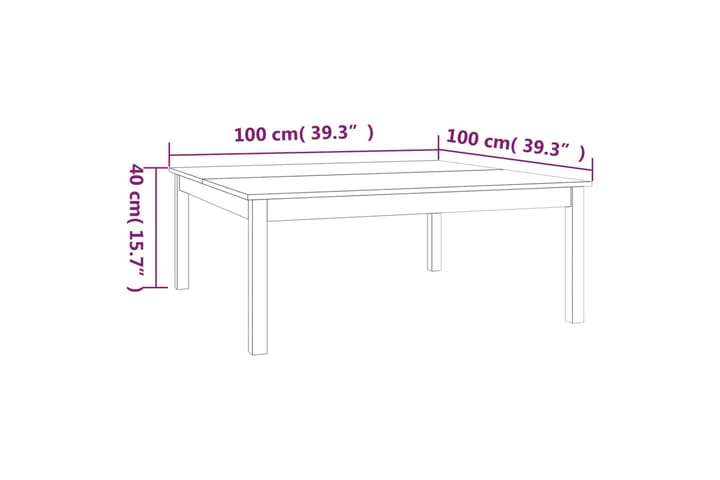 beBasic Sohvapöytä hunajanruskea 100x100x40 cm täysi mänty - Ruskea - Lamppupöytä - Tarjotinpöytä & pikkupöytä