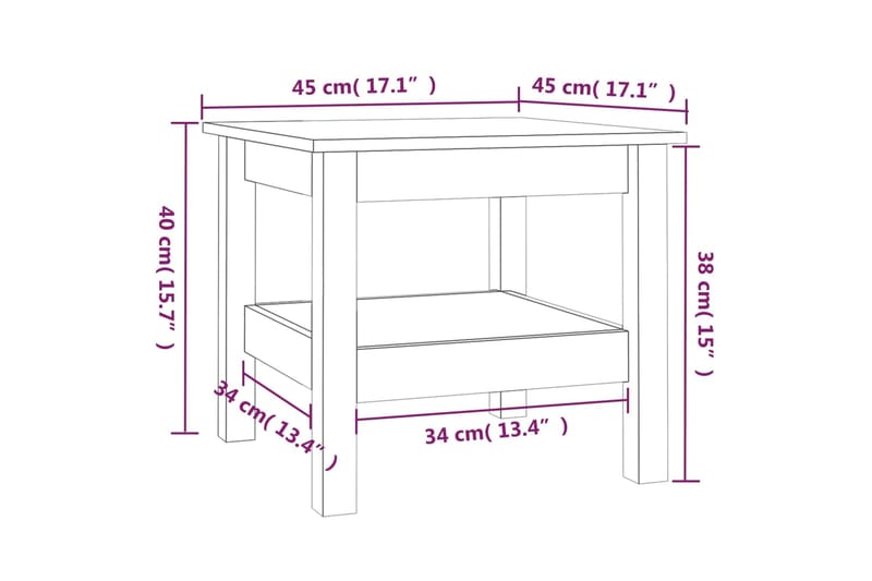 beBasic Sohvapöytä hunajanruskea 45x45x40 cm täysi mänty - Ruskea - Lamppupöytä - Tarjotinpöytä & pikkupöytä