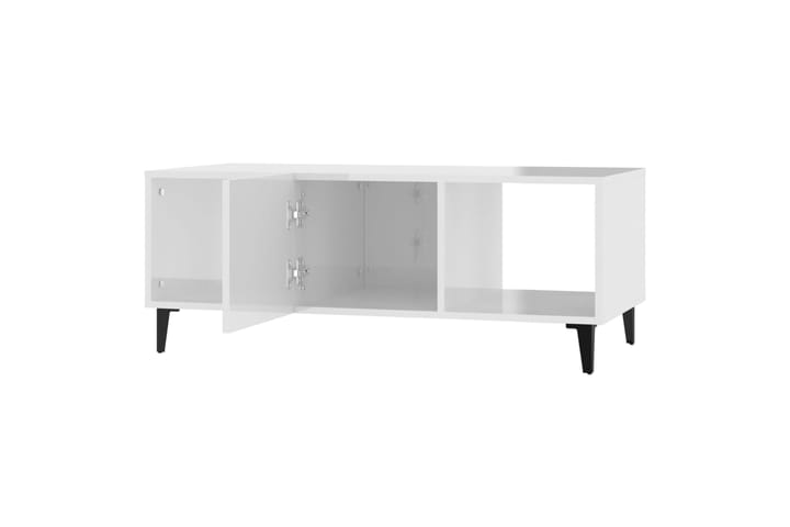 beBasic Sohvapöytä korkeakiilto valkoinen 102x50x40 cm tekninen puu - Valkoinen - Lamppupöytä - Tarjotinpöytä & pikkupöytä