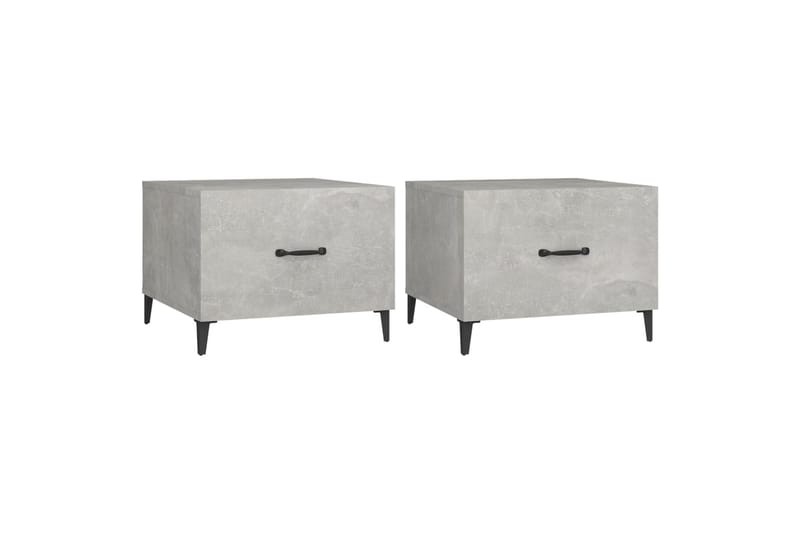 beBasic Sohvapöytä metallijaloilla 2 kpl betoninharmaa 50x50x40 cm - Harmaa - Huonekalut - Pöytä & ruokailuryhmä - Apupöytä & sivupöytä - Lamppupöytä