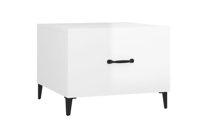 beBasic Sohvapöytä metallijaloilla 2 kpl korkeakiilto valk. 50x50x40 cm - Valkoinen - Lamppupöytä - Tarjotinpöytä & pikkupöytä
