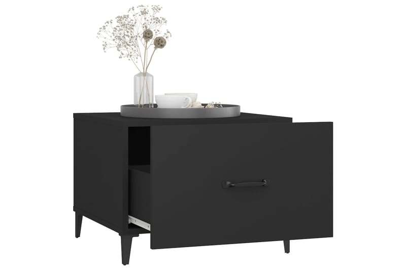 beBasic Sohvapöytä metallijaloilla 2 kpl musta 50x50x40 cm - Musta - Huonekalut - Pöytä & ruokailuryhmä - Apupöytä & sivupöytä - Lamppupöytä