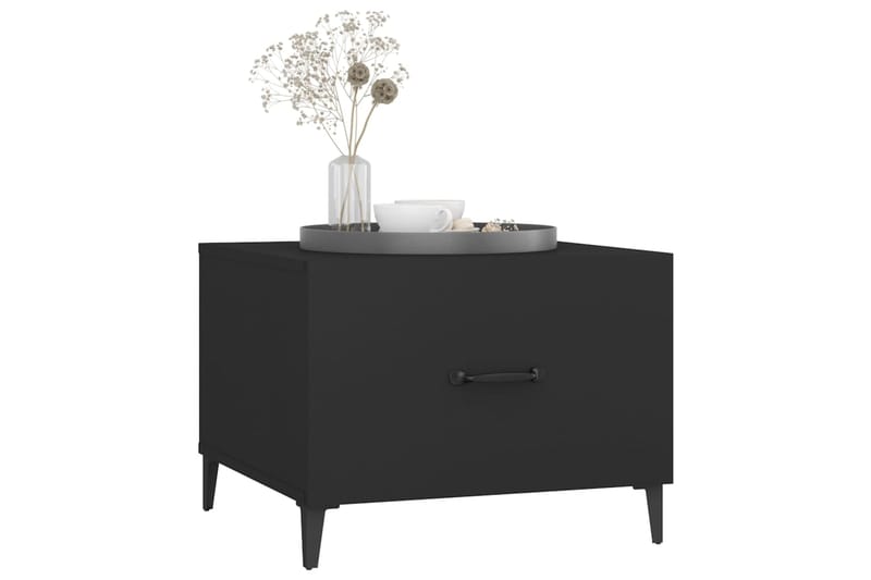 beBasic Sohvapöytä metallijaloilla 2 kpl musta 50x50x40 cm - Musta - Huonekalut - Pöytä & ruokailuryhmä - Apupöytä & sivupöytä - Lamppupöytä
