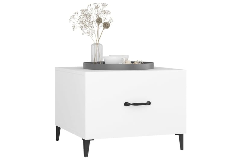 beBasic Sohvapöytä metallijaloilla 2 kpl valkoinen 50x50x40 cm - Valkoinen - Huonekalut - Pöytä & ruokailuryhmä - Apupöytä & sivupöytä - Lamppupöytä