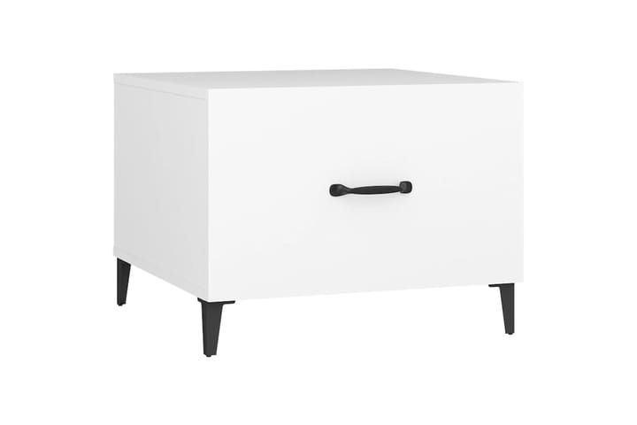 beBasic Sohvapöytä metallijaloilla 2 kpl valkoinen 50x50x40 cm - Valkoinen - Lamppupöytä - Tarjotinpöytä & pikkupöytä