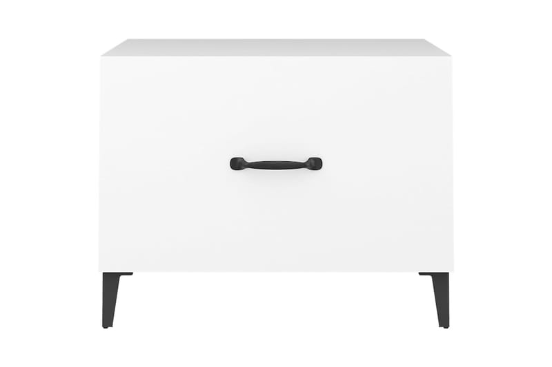 beBasic Sohvapöytä metallijaloilla 2 kpl valkoinen 50x50x40 cm - Valkoinen - Huonekalut - Pöytä & ruokailuryhmä - Apupöytä & sivupöytä - Lamppupöytä