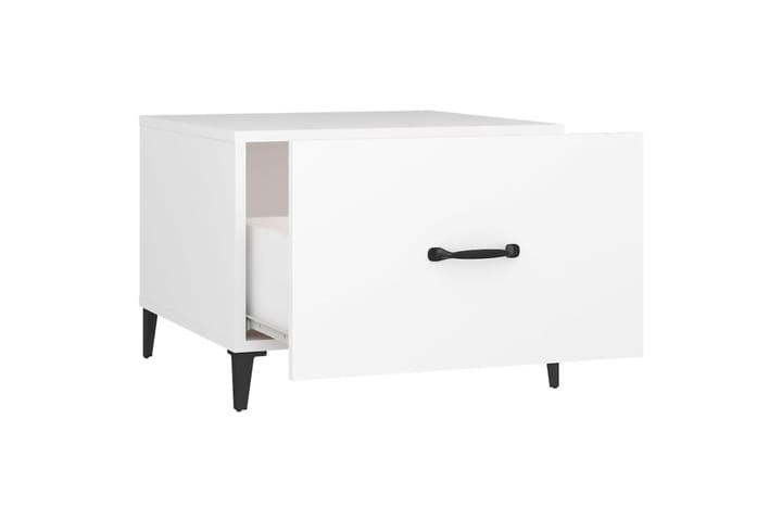 beBasic Sohvapöytä metallijaloilla 2 kpl valkoinen 50x50x40 cm - Valkoinen - Lamppupöytä - Tarjotinpöytä & pikkupöytä