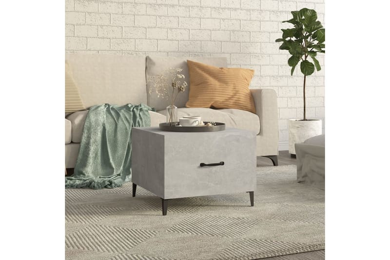 beBasic Sohvapöytä metallijaloilla betoninharmaa 50x50x40 cm - Harmaa - Huonekalut - Pöytä & ruokailuryhmä - Apupöytä & sivupöytä - Lamppupöytä