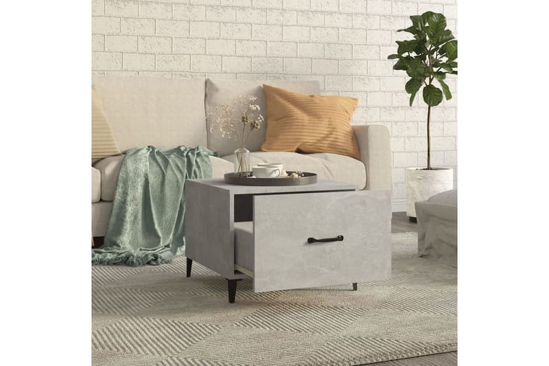 beBasic Sohvapöytä metallijaloilla betoninharmaa 50x50x40 cm - Harmaa - Huonekalut - Pöytä & ruokailuryhmä - Apupöytä & sivupöytä - Lamppupöytä