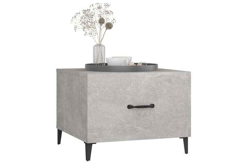 beBasic Sohvapöytä metallijaloilla betoninharmaa 50x50x40 cm - Harmaa - Huonekalut - Pöytä & ruokailuryhmä - Apupöytä & sivupöytä - Lamppupöytä