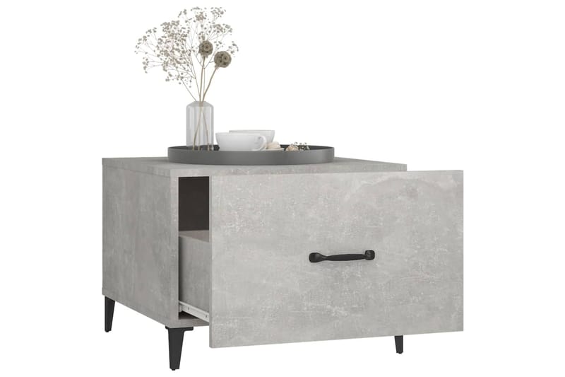 beBasic Sohvapöytä metallijaloilla betoninharmaa 50x50x40 cm - Harmaa - Huonekalut - Pöytä & ruokailuryhmä - Apupöytä & sivupöytä - Lamppupöytä