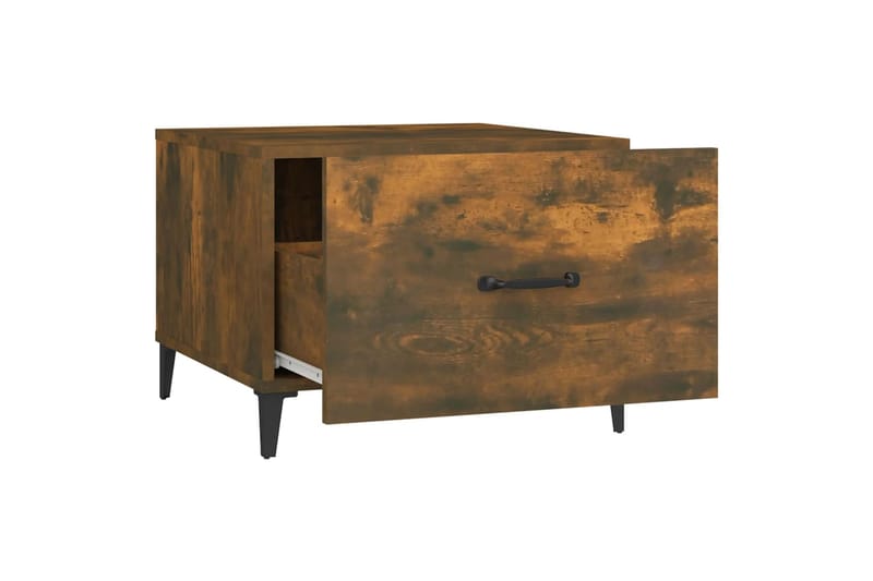 beBasic Sohvapöytä metallijaloilla savutammi 50x50x40 cm - Ruskea - Huonekalut - Pöytä & ruokailuryhmä - Apupöytä & sivupöytä - Lamppupöytä