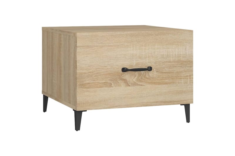beBasic Sohvapöytä metallijaloilla Sonoma-tammi 50x50x40 cm - Ruskea - Huonekalut - Pöytä & ruokailuryhmä - Apupöytä & sivupöytä - Lamppupöytä