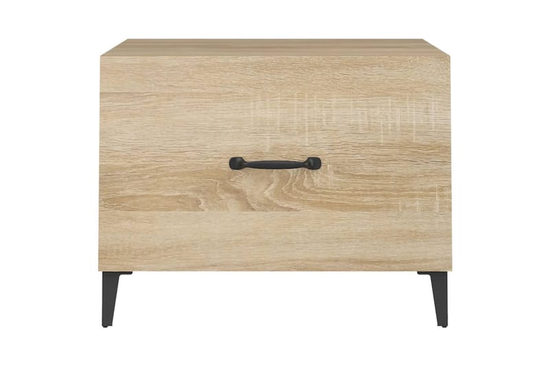 beBasic Sohvapöytä metallijaloilla Sonoma-tammi 50x50x40 cm - Ruskea - Huonekalut - Pöytä & ruokailuryhmä - Apupöytä & sivupöytä - Lamppupöytä