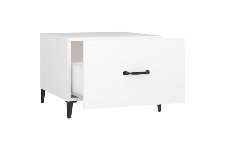 beBasic Sohvapöytä metallijaloilla valkoinen 50x50x40 cm - Valkoinen - Lamppupöytä - Tarjotinpöytä & pikkupöytä