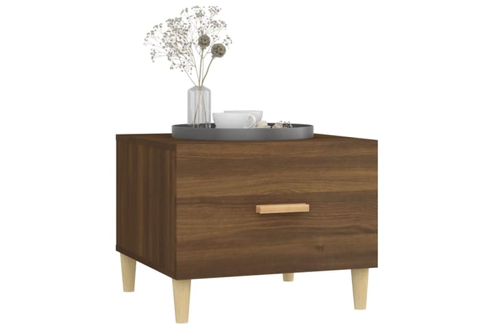 beBasic Sohvapöytä ruskea tammi 50x50x40 cm tekninen puu - Ruskea - Lamppupöytä - Tarjotinpöytä & pikkupöytä