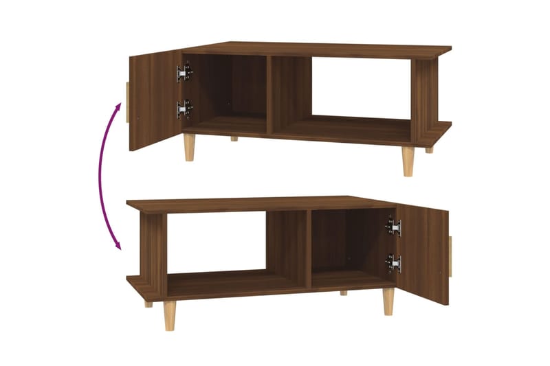 beBasic Sohvapöytä ruskea tammi 90x50x40 cm tekninen puu - Ruskea - Huonekalut - Pöytä & ruokailuryhmä - Apupöytä & sivupöytä - Lamppupöytä