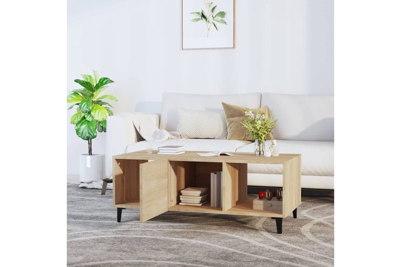 beBasic Sohvapöytä Sonoma-tammi 102x50x40 cm tekninen puu - Ruskea - Huonekalut - Pöytä & ruokailuryhmä - Apupöytä & sivupöytä - Lamppupöytä