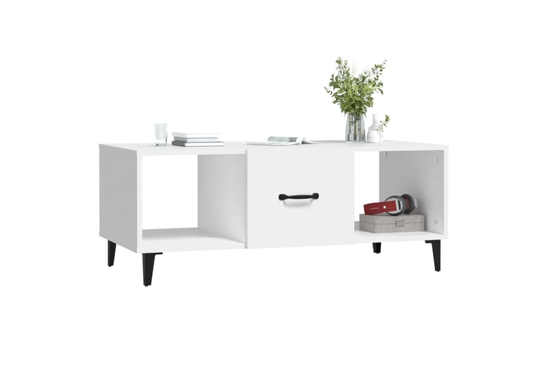 beBasic Sohvapöytä valkoinen 102x50x40 cm tekninen puu - Valkoinen - Huonekalut - Pöytä & ruokailuryhmä - Apupöytä & sivupöytä - Lamppupöytä