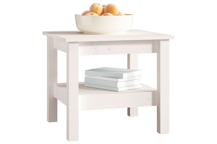 beBasic Sohvapöytä valkoinen 45x45x40 cm täysi mänty - Valkoinen - Lamppupöytä - Tarjotinpöytä & pikkupöytä