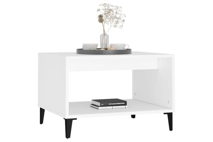beBasic Sohvapöytä valkoinen 60x50x40 cm tekninen puu - Valkoinen - Lamppupöytä - Tarjotinpöytä & pikkupöytä