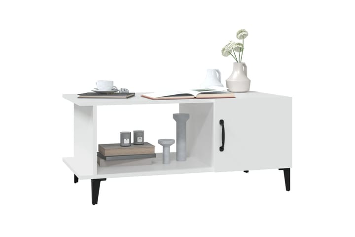 beBasic Sohvapöytä valkoinen 90x50x40 cm tekninen puu - Valkoinen - Lamppupöytä - Tarjotinpöytä & pikkupöytä