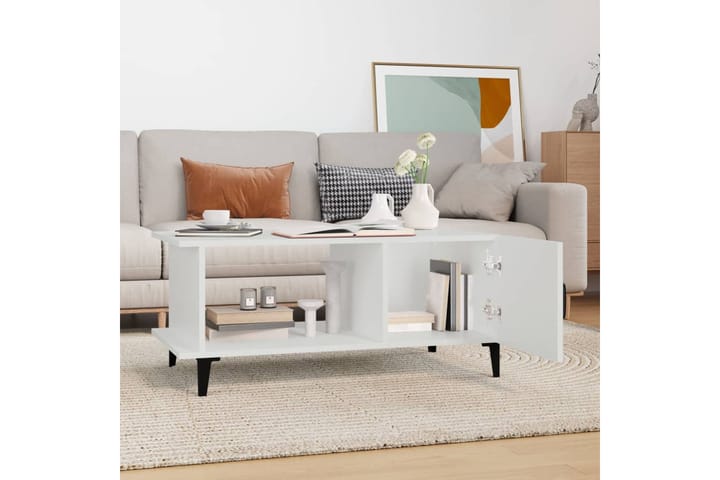 beBasic Sohvapöytä valkoinen 90x50x40 cm tekninen puu - Valkoinen - Lamppupöytä - Tarjotinpöytä & pikkupöytä