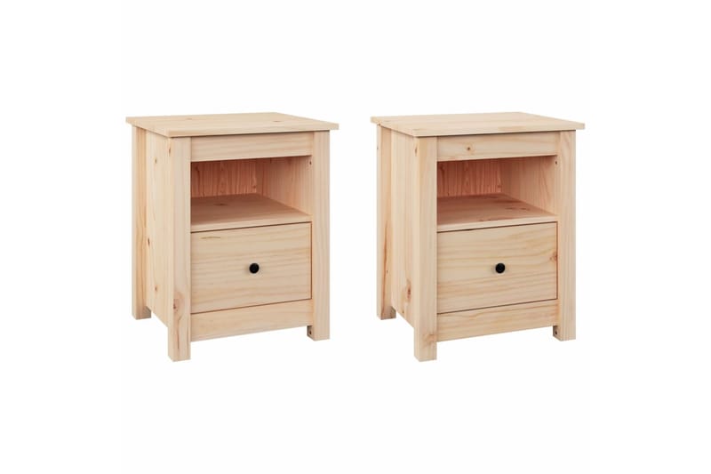 beBasic Y�öpöydät 2 kpl 40x35x49 cm täysi mänty - Ruskea - Huonekalut - Pöytä & ruokailuryhmä - Apupöytä & sivupöytä - Yöpöytä
