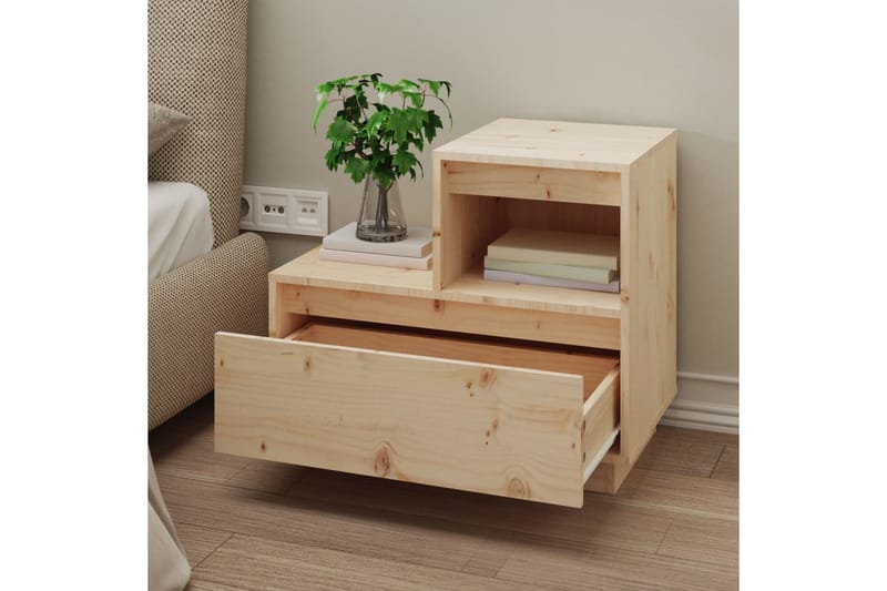 beBasic Yöpöydät 2 kpl 60x34x51 cm täysi mänty - Ruskea - Huonekalut - Pöytä & ruokailuryhmä - Apupöytä & sivupöytä - Yöpöytä