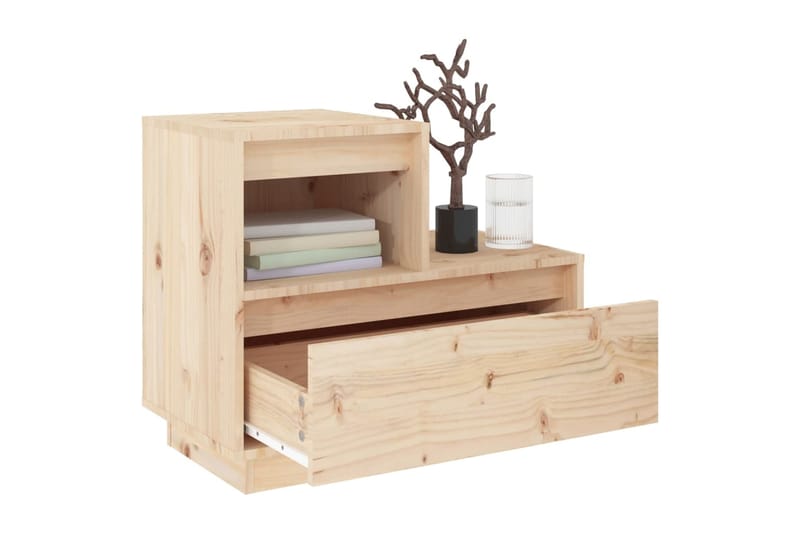 beBasic Yöpöydät 2 kpl 60x34x51 cm täysi mänty - Ruskea - Huonekalut - Pöytä & ruokailuryhmä - Apupöytä & sivupöytä - Yöpöytä