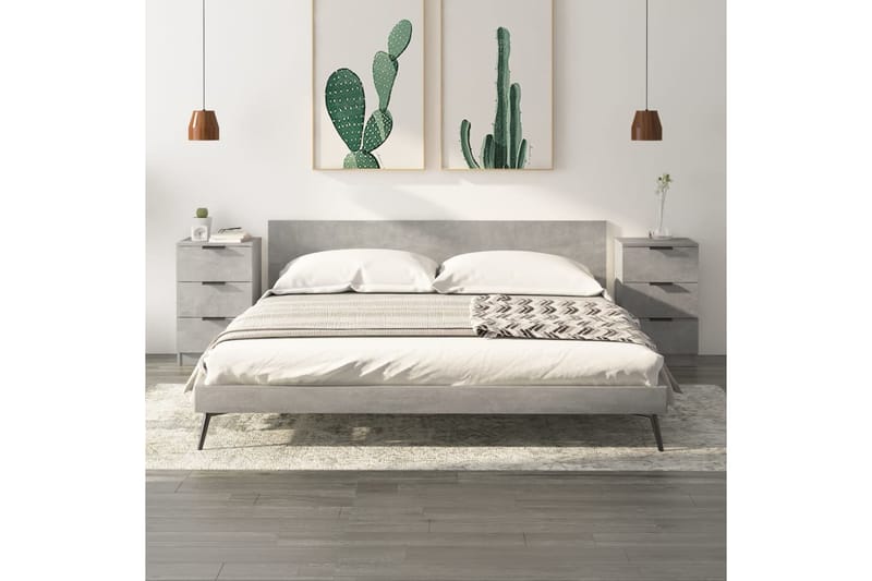 beBasic Yöpöydät 2 kpl betoninharmaa 40x36x65 cm - Harmaa - Huonekalut - Pöytä & ruokailuryhmä - Apupöytä & sivupöytä - Yöpöytä