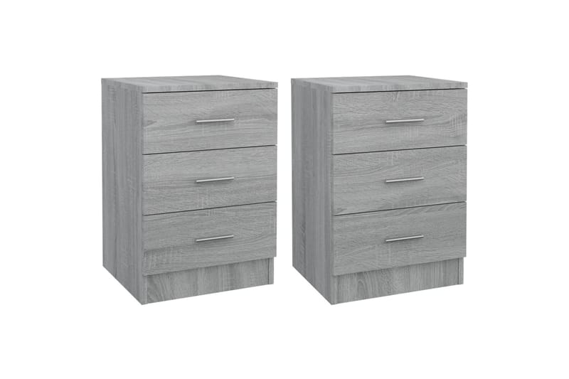 beBasic Yöpöydät 2 kpl harmaa sonoma 38x35x56 cm tekninen puu - Harmaa - Huonekalut - Pöytä & ruokailuryhmä - Apupöytä & sivupöytä - Yöpöytä