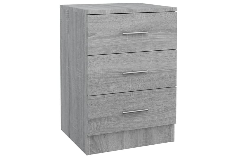 beBasic Yöpöydät 2 kpl harmaa sonoma 38x35x56 cm tekninen puu - Harmaa - Huonekalut - Pöytä & ruokailuryhmä - Apupöytä & sivupöytä - Yöpöytä