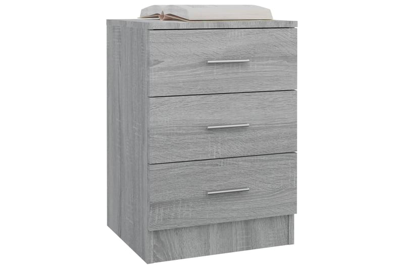 beBasic Yöpöydät 2 kpl harmaa sonoma 38x35x56 cm tekninen puu - Harmaa - Huonekalut - Pöytä & ruokailuryhmä - Apupöytä & sivupöytä - Yöpöytä