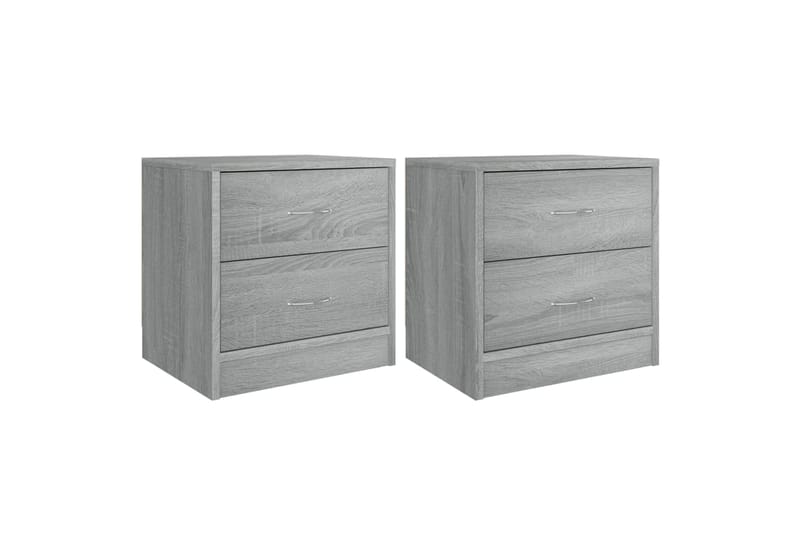 beBasic Yöpöydät 2 kpl harmaa sonoma 40x30x40 cm tekninen puu - Harmaa - Huonekalut - Pöytä & ruokailuryhmä - Apupöytä & sivupöytä - Yöpöytä
