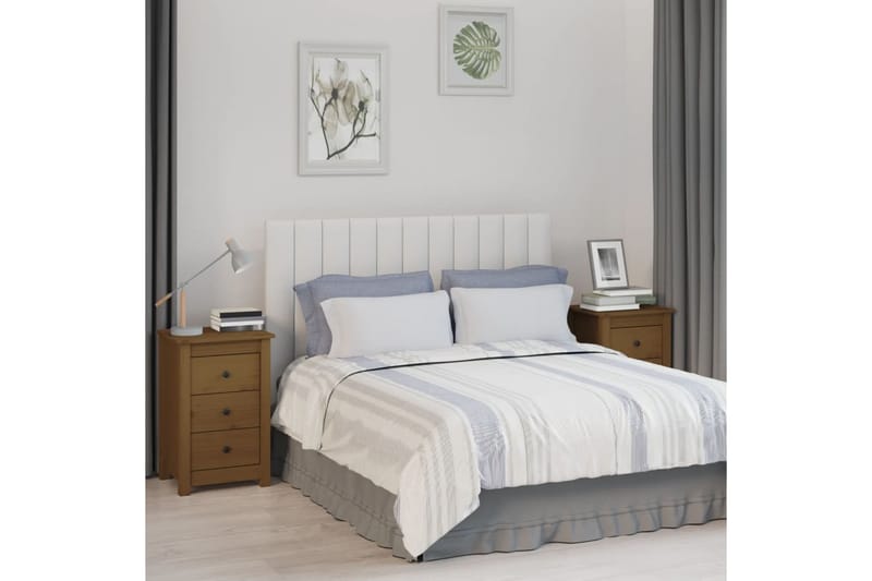 beBasic Yöpöydät 2 kpl hunajanruskea 40x35x61,5 cm täysi mänty - Ruskea - Huonekalut - Pöytä & ruokailuryhmä - Apupöytä & sivupöytä - Yöpöytä