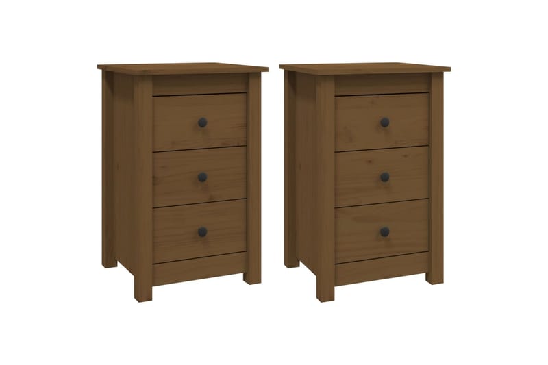 beBasic Yöpöydät 2 kpl hunajanruskea 40x35x61,5 cm täysi mänty - Ruskea - Huonekalut - Pöytä & ruokailuryhmä - Apupöytä & sivupöytä - Yöpöytä