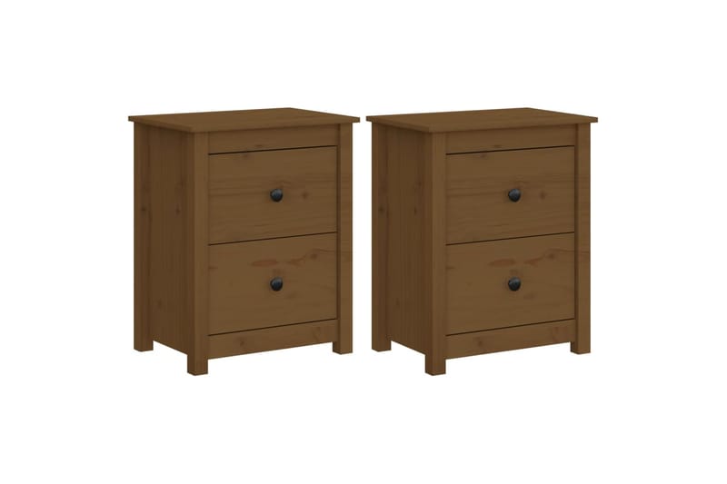 beBasic Yöpöydät 2 kpl hunajanruskea 50x35x61,5 cm täysi mänty - Ruskea - Huonekalut - Pöytä & ruokailuryhmä - Apupöytä & sivupöytä - Yöpöytä