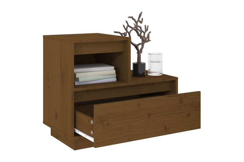 beBasic Yöpöydät 2 kpl hunajanruskea 60x34x51 cm täysi mänty - Ruskea - Huonekalut - Pöytä & ruokailuryhmä - Apupöytä & sivupöytä - Yöpöytä